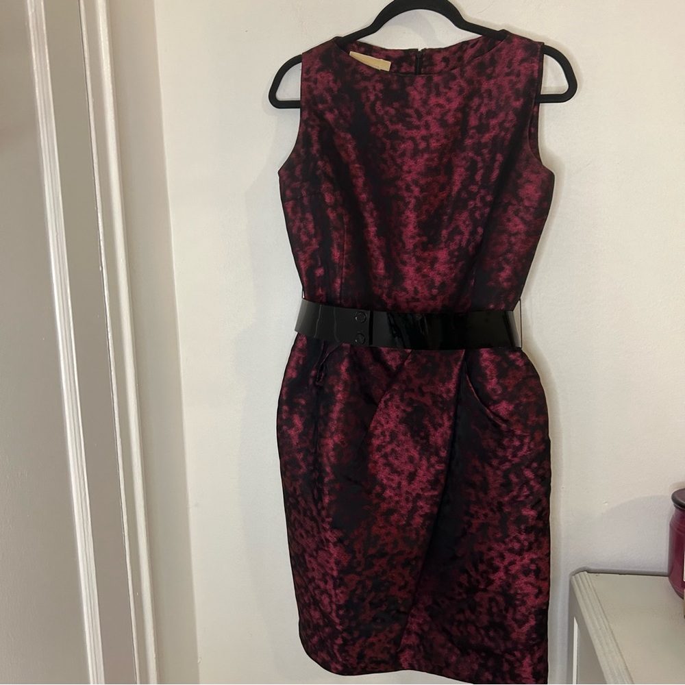 Michael Kors fuschia midi dress with belt
